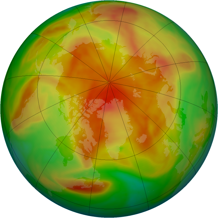 Arctic ozone map for 13 April 2005